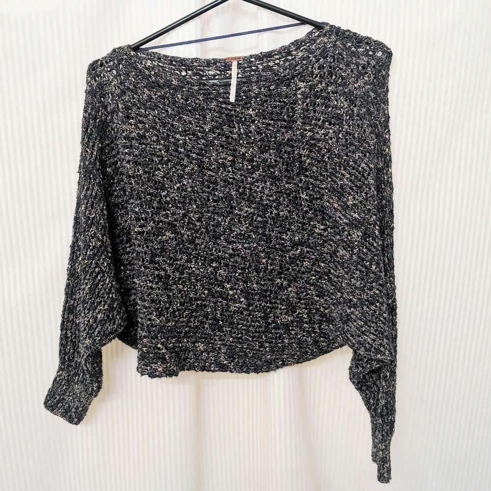 BOHO Free People Open Knit Cropped Sweater - Picture 4 of 5